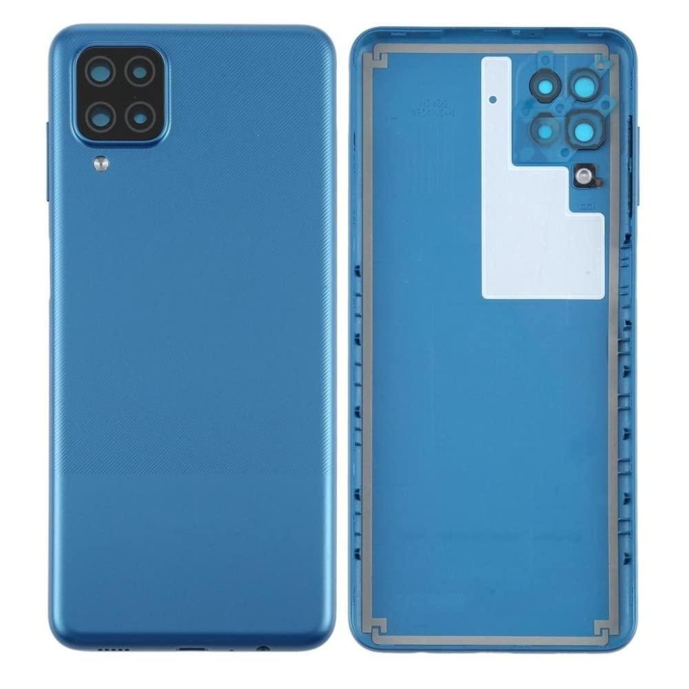 Back Glass Panel for Samsung Galaxy A12 Blue with Camera Lens Module and Self Adhesive Tape - EGFix Back Glass Panel for Samsung Galaxy A12 Blue with Camera Lens Module and Self Adhesive Tape - EGFix